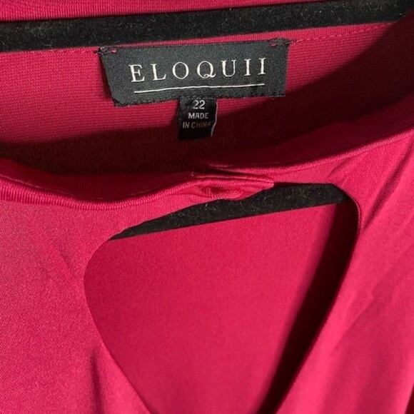 Eloquii Cutout Neckline Fit And Flare Dress Keyhole Mini Long Sleeve‎ Academia - Picture 5 of 9